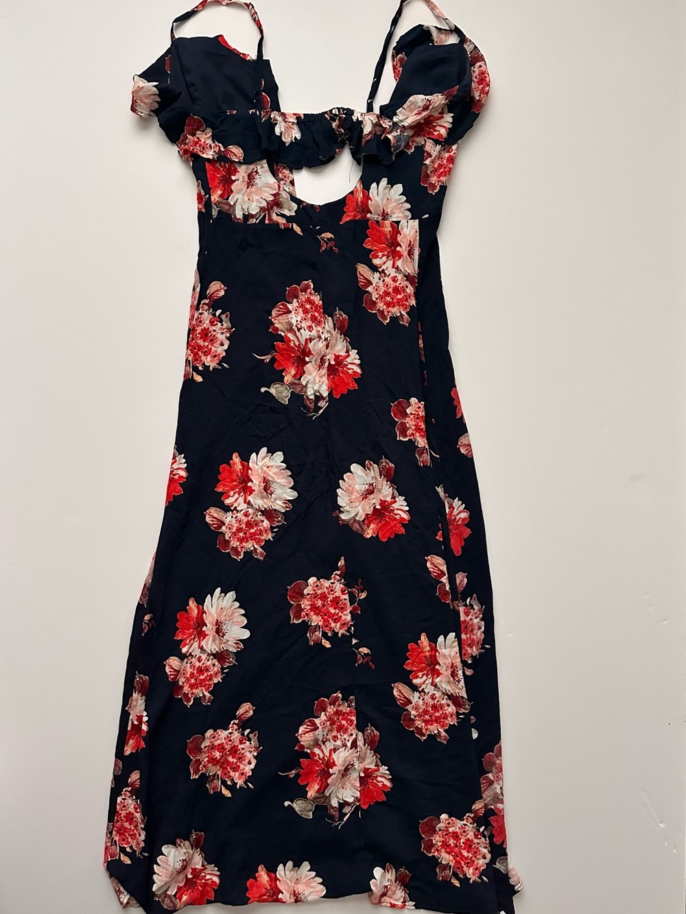 Band of Gypsies Navy Dress with Red and White Floral Print